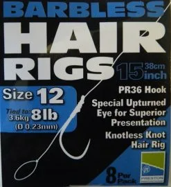 Preston Pr36 Hair Rig Barbless 38cm
