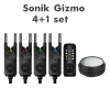 Sonik Gizmo 4+1 Alarm + Bivvy Lamp | Beetmelder Set (R, Gr, Ge & B)